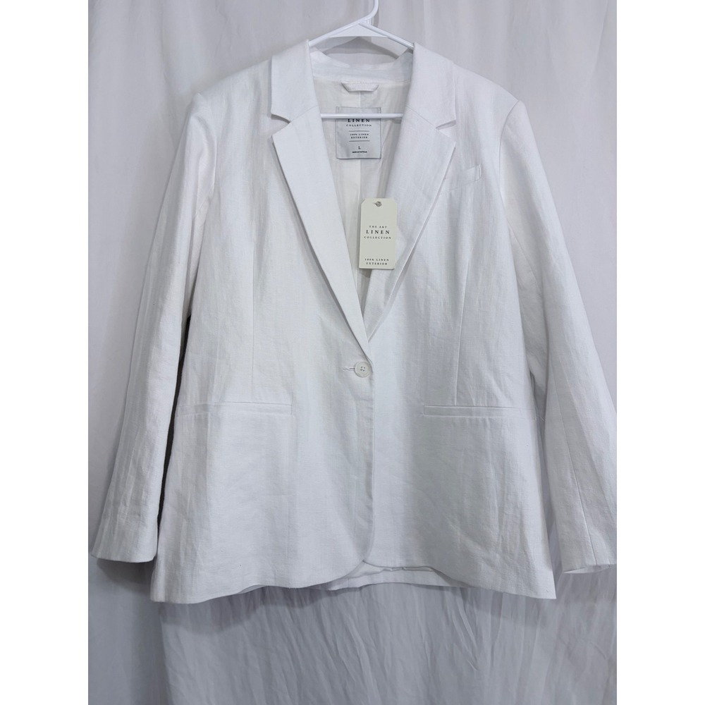 Abercrombie & Fitch White Linen Blend Blazer